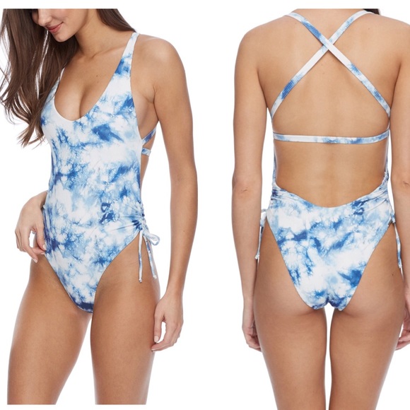 BODY GLOVE Printed Ruched One Piece Swimsuit - Picture 1 of 7